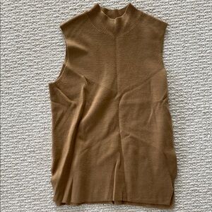 Sleeveless Tan Knit Top